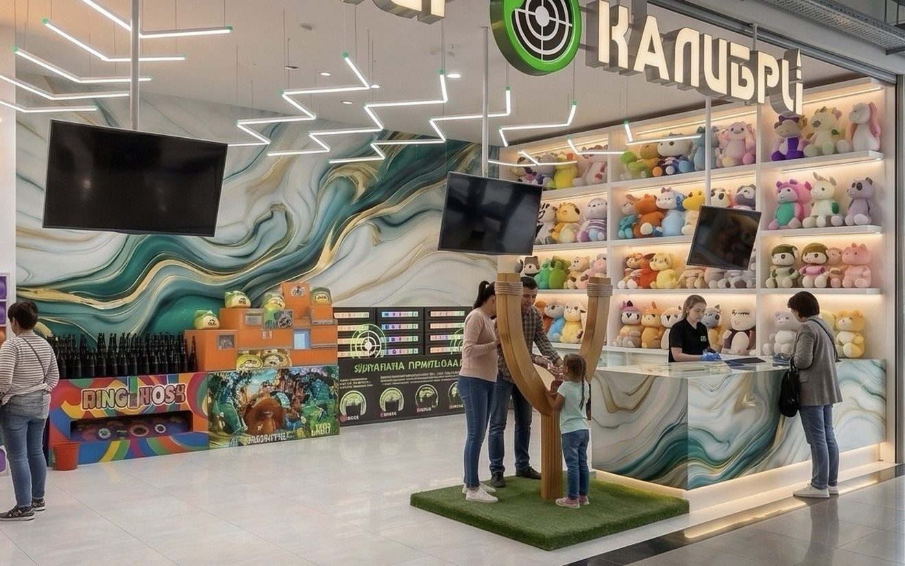 зона рогатки и мишенные табло